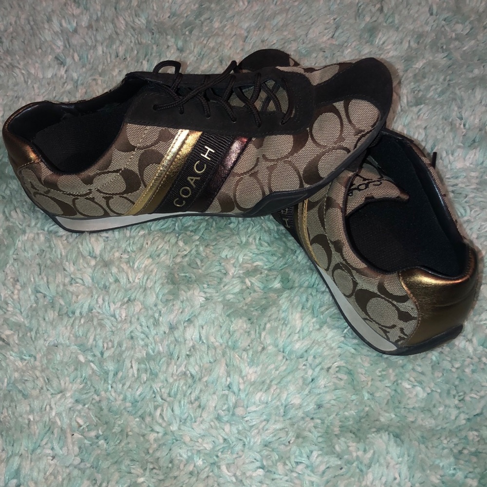 Coach sneakers (brown/gold)